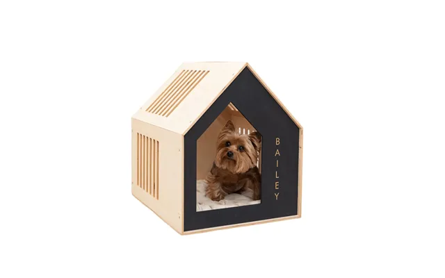 Booth-style Wooden Dog House - Black