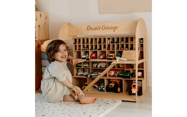 Toy Car Garage Storage - Natural