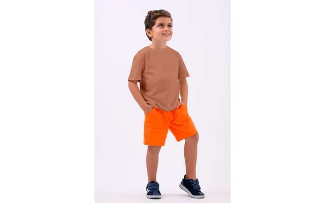 Enorsia Boy's Brown Basic T-shirt With Pocket - Uk 9 Yrs