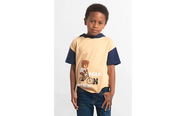 Enorsia Boys Cream Short Sleeve Summer Hoodie 6yrs-11yrs - Uk 7 Yrs