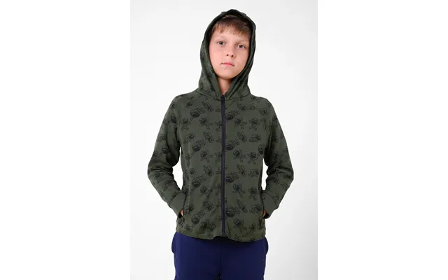 Enorsia Boys Green Printed Zipper Hoodie 12 18mths-7yrs - Uk 8 Yrs
