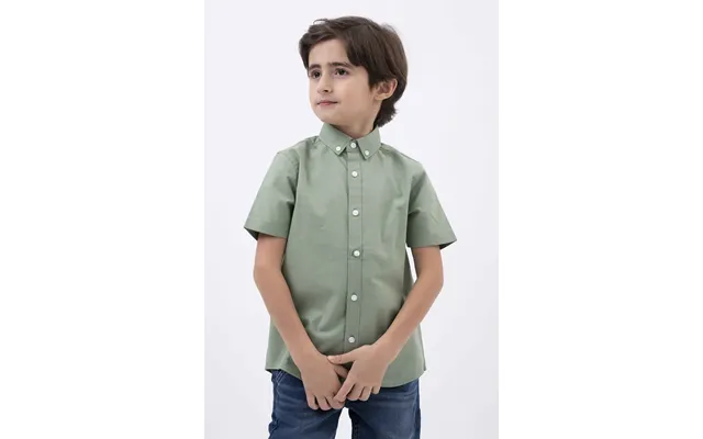 Enorsia Boys Green Ss Stretch Oxford Shirt 3-14yrs - Uk 13 Yrs