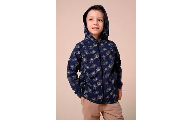 Enorsia Boys Navy Printed Zipper Hoodie 12 18mths-7yrs - Uk 11 Yrs