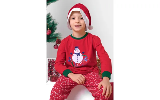 Enorsia Boys Red Snowman Applique T-shirt 12 18mths-7yrs - Uk 6 Yrs