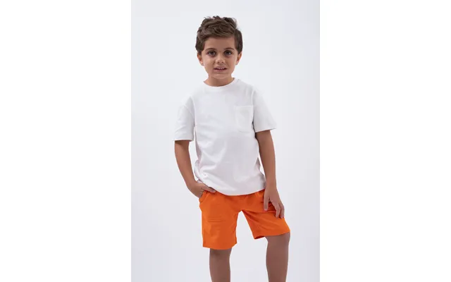 Enorsia Boy's White Basic T-shirt With Pocket - Uk 10 Yrs