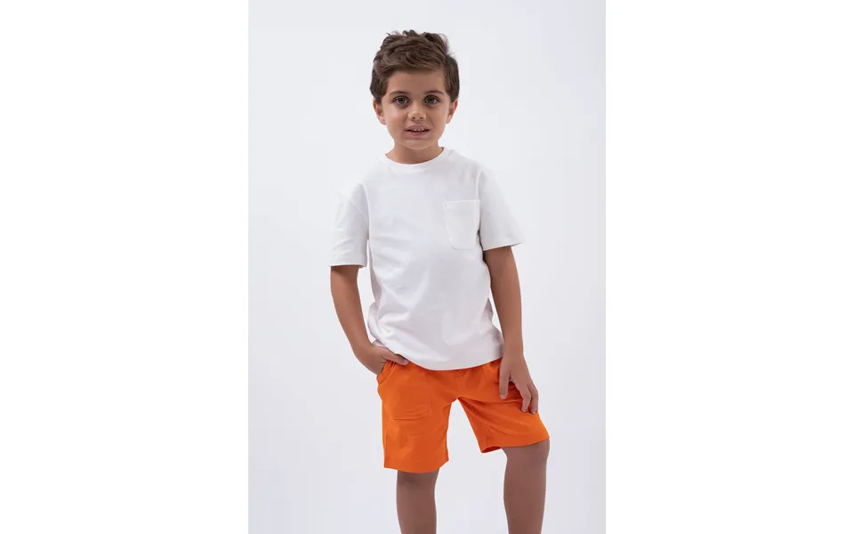Enorsia Boy's White Basic T-shirt With Pocket - Uk 8 Yrs
