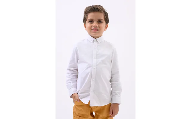 Enorsia Boys White Ls Stretch Shirt 3-14yrs - Uk 8 Yrs