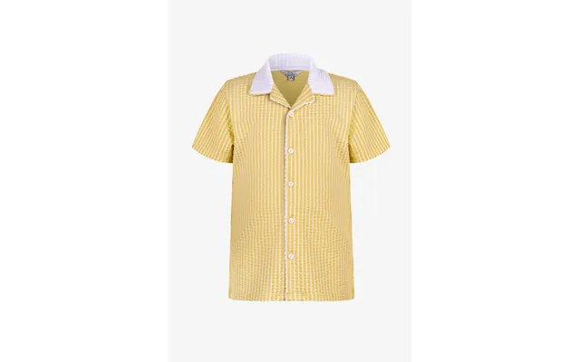 Enorsia Boys Yellow Striped Jersey Seersucker Shirt 6yrs-11yrs - Uk 11 Yrs
