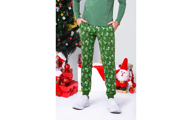 Enorsia Christmas Mens Green Pyjama Bottoms - Uk S