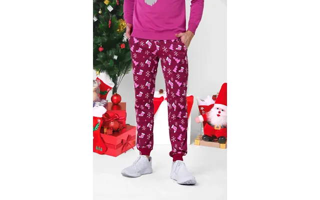 Enorsia Christmas Mens Red Pyjama Bottoms - Uk