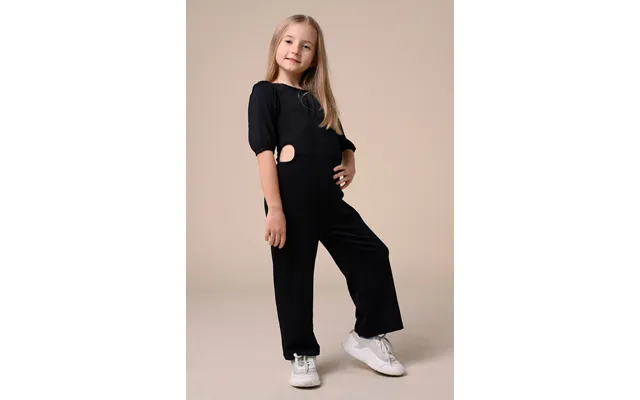 Enorsia Girls Black Jumpsuits With Side Key Hole Details - Uk 5 6 Yrs