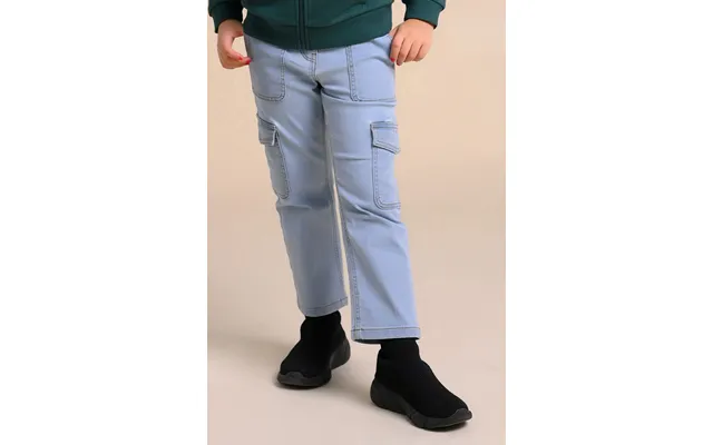 Enorsia Girls Blue Blue Denim Cargo Jeans - Uk 2 3 Yrs