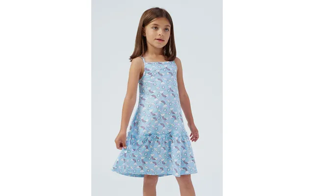 Enorsia Girls Blue Sleeveless Tiered Jersey Dress - Uk 12 18 Mths