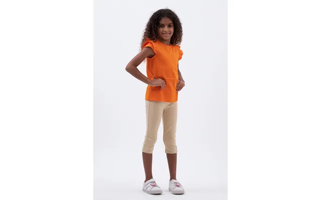 Enorsia Girls Cream Textured Rib Crop Leggings - Uk 1.5 2 Yrs