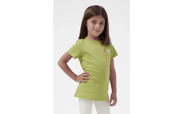 Enorsia Girls Green Broderie Pocket With Embroidery T-shirt - Uk 9 10 Yrs