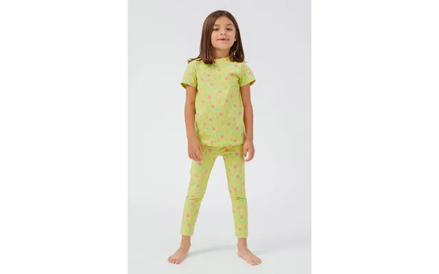 Enorsia Girls Green Sun Flower Print Pyjama Set - Uk 1.5 2 Yrs