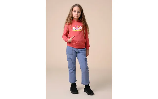 Enorsia Girls Mid Blue Blue Denim Cargo Jeans - Uk 2 3 Yrs