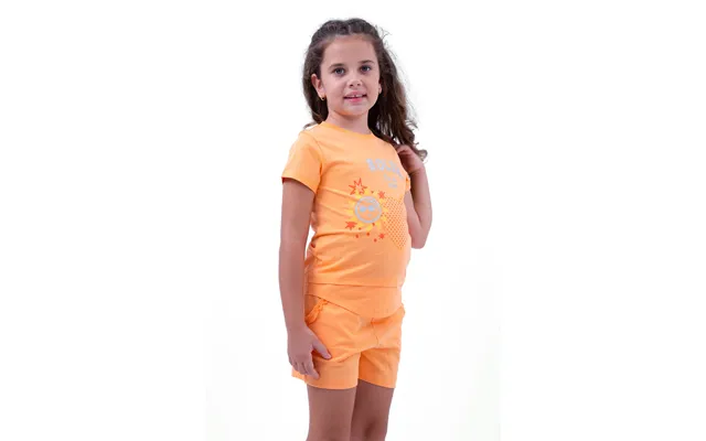 Enorsia Girls Orange Double Layer Sunny Glitter Printed T-shirt - Uk 6 7 Yrs
