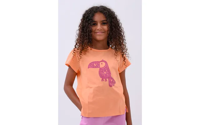 Enorsia Girls Orange Toucan Glitter Print T-shirt 12 18mths-6 7yrs - Uk 5 6 Yrs