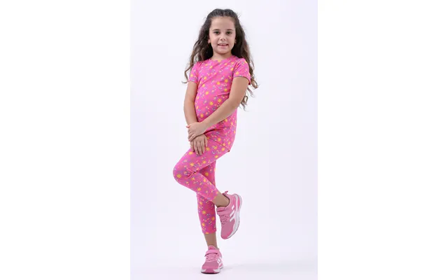 Enorsia Girls Pink Sun Flower Print Pyjama Set - Uk 2 3 Yrs
