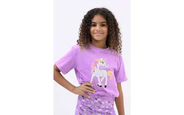 Enorsia Girls Purple Reversible Sequin Unicorn T-shirt 12 18mths-6 7yrs - Uk 5 6 Yrs