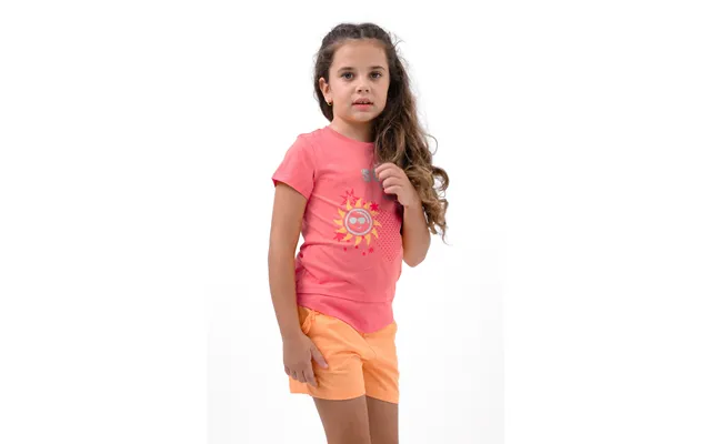 Enorsia Girls Red Double Layer Sunny Glitter Printed T-shirt - Uk 6 7 Yrs