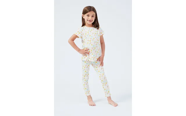 Enorsia Girls White Sun Flower Print Pyjama Set - Uk 12 18 Mths