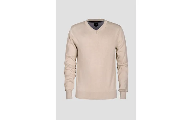 Enorsia Mens Beige V-neck Knitted Jumper - Uk Xl