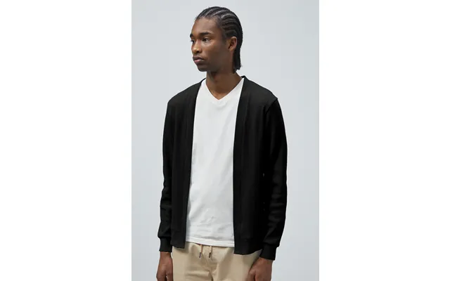 Enorsia Mens Black Waffle Cardigan - Uk L