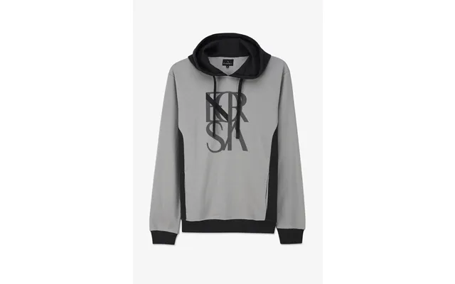 Enorsia Mens Grey Flock Print Overhead Hoodie - Uk S