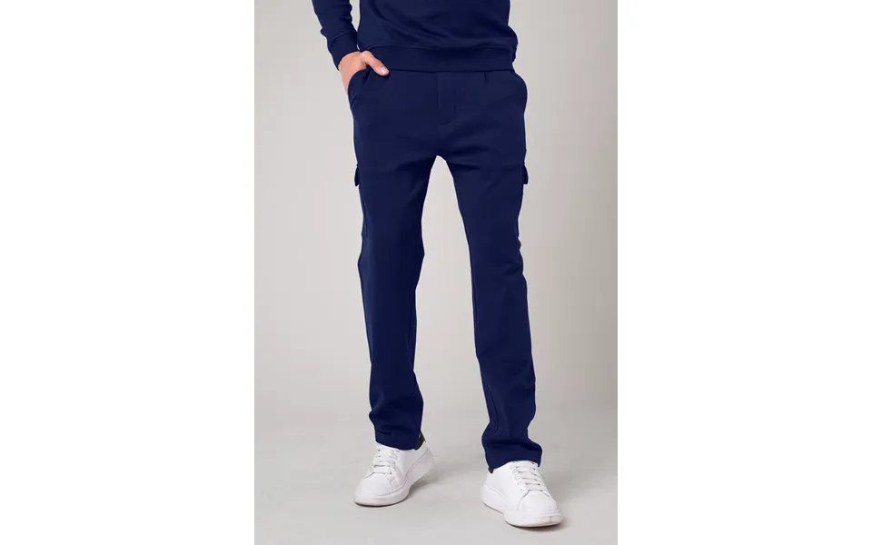 Enorsia Mens Navy Slim Fit Cargo Trouser - Uk