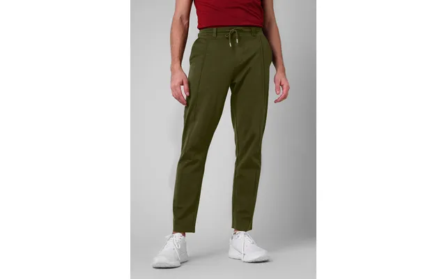 Enorsia Mens Olive Classic Front Seam Jersey Trouser - Uk S