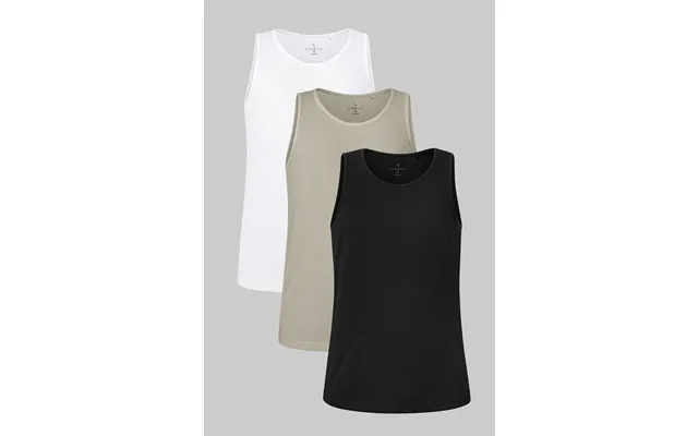 Enorsia Men's White Stone Black Cotton Jersey Vest 3 Pcs Pk - Uk Xl