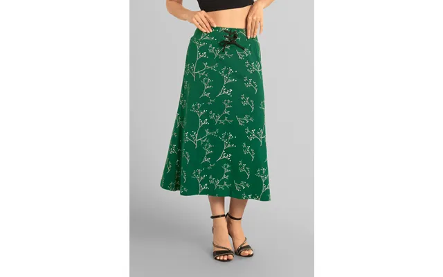 Enorsia Women Green High Waist Lace Up A-line Midi Skirt - Uk 16