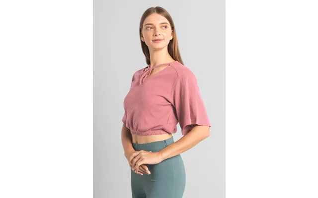 Enorsia Women Orange Knot Details V-neck Bell Sleeve Top - Uk 14