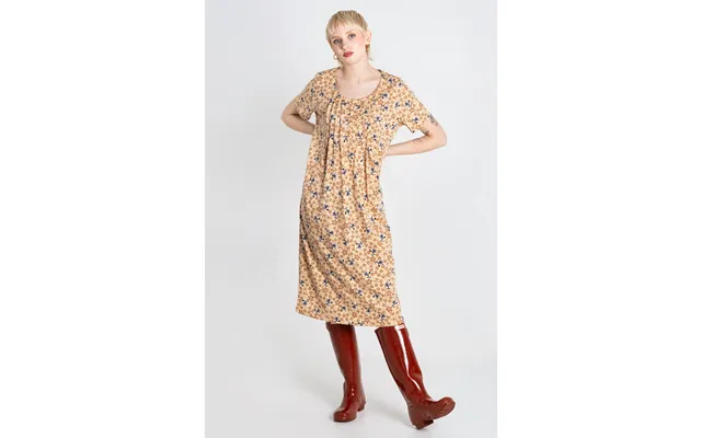 Enorsia Womens Beige Pleated Details S S Nightdress - Uk 8