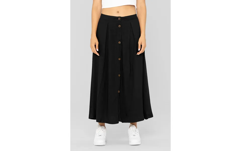 Enorsia Womens Black A-line Front Button Through Skirts - Uk 8