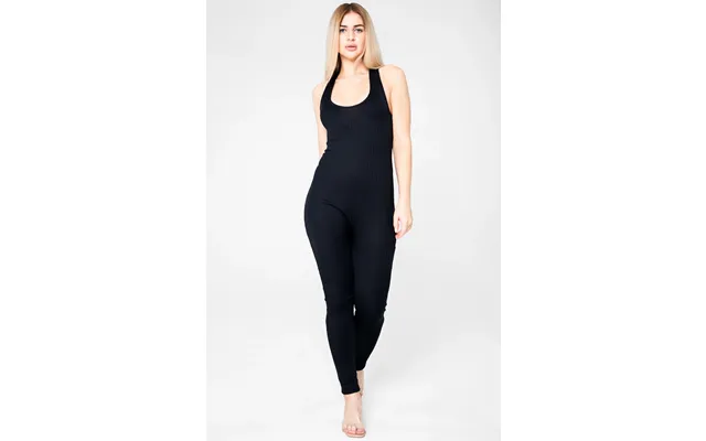 Enorsia Womens Black Criss-cross Back Ribbed Bodysuit - Uk 18