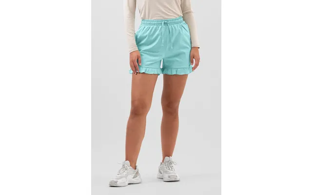 Enorsia Women's Blue Essential Shorts With Frill Hem - Uk 14