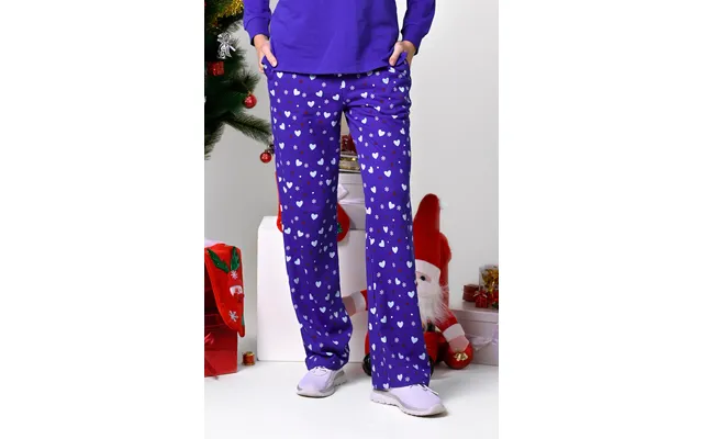 Enorsia Women's Blue Snow Heart Printed Pyjamas - Uk 10 product image