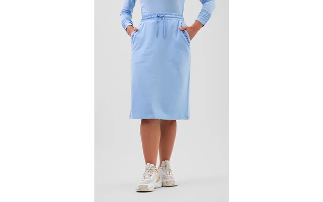 Enorsia Womens Blue Split Back Terry Midi Skirt - Uk 8