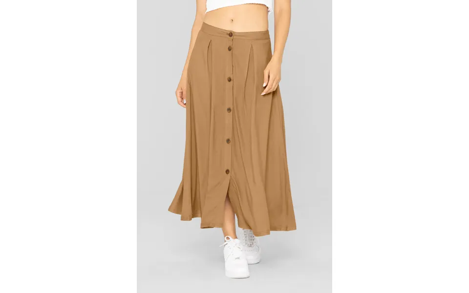 Enorsia Womens Brown A-line Front Button Through Skirts - Uk 14