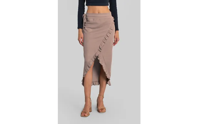 Enorsia Womens Brown Tie Waist Wrap Maxi Skirt - Uk 12