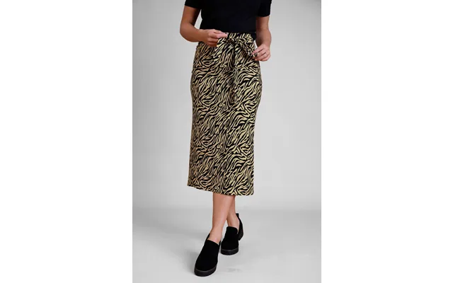 Enorsia Womens Brown Zebra Print Jersey Midi Skirt - Uk 8