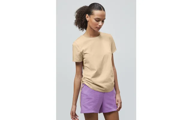 Enorsia Womens Cream Ruched Side Seam T-shirt - Uk 10 product image