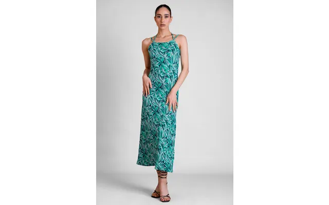 Enorsia Womens Green Leaf Floral Strappy Cami Slip Dress - Uk 10