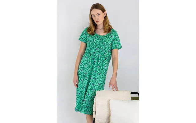 Enorsia Womens Green Pleated Details S S Nightdress - Uk 14
