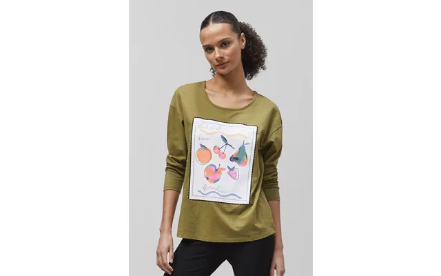 Enorsia Womens Green Post Card Printed T-shirt - Uk 8 product image