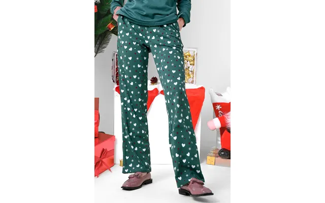Enorsia Women's Green Snow Heart Printed Pyjamas - Uk 14 product image