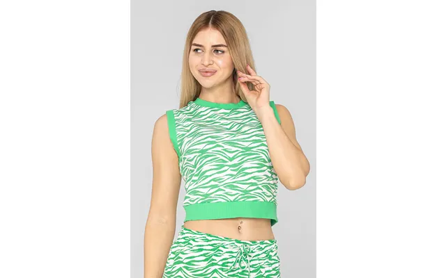Enorsia Womens Green Zebra Printed Top - Uk 12
